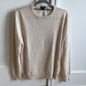 J. Crew Men's Beige Crewneck Cashmere Sweater